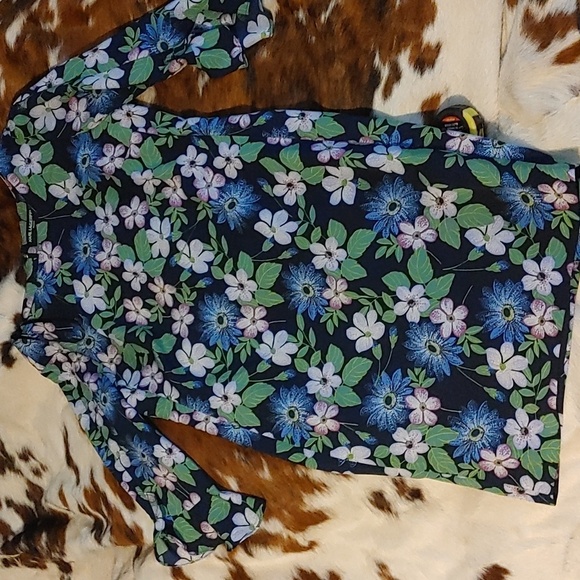 Karl Lagerfeld Dresses & Skirts - Karl Lagerfeld Floral Midi Dress - Black and Blue